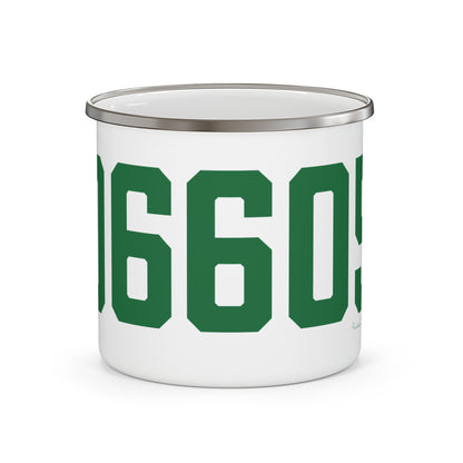 06605 Bridgeport Connecticut Zip Code Enamel Camping Mug