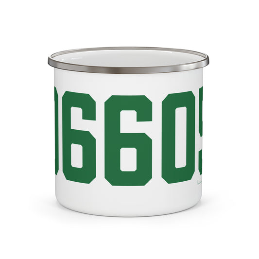 06605 Bridgeport Connecticut Zip Code Enamel Camping Mug