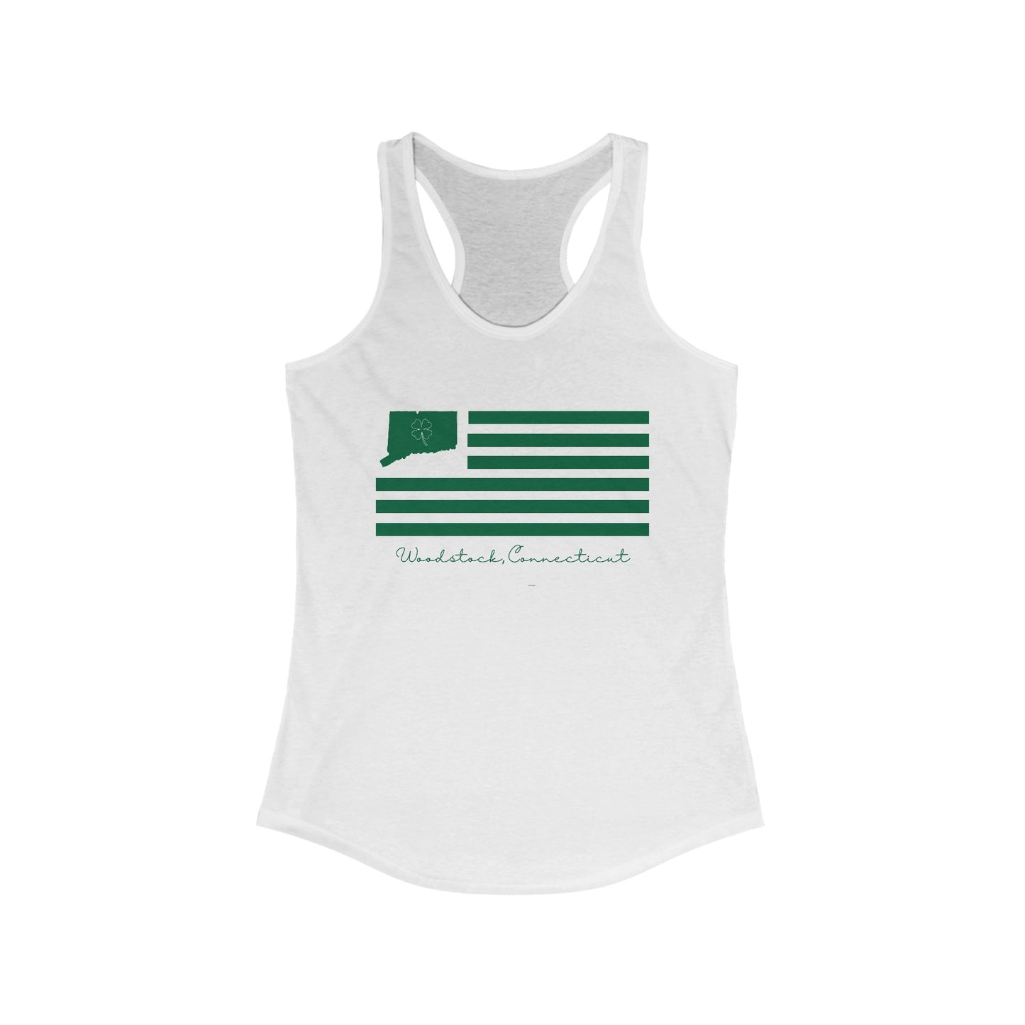 Woodstock Connecticut St. Patrick’s Day Flag Women's Ideal Racerback Tank Top