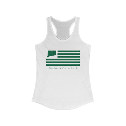 Woodstock Connecticut St. Patrick’s Day Flag Women's Ideal Racerback Tank Top