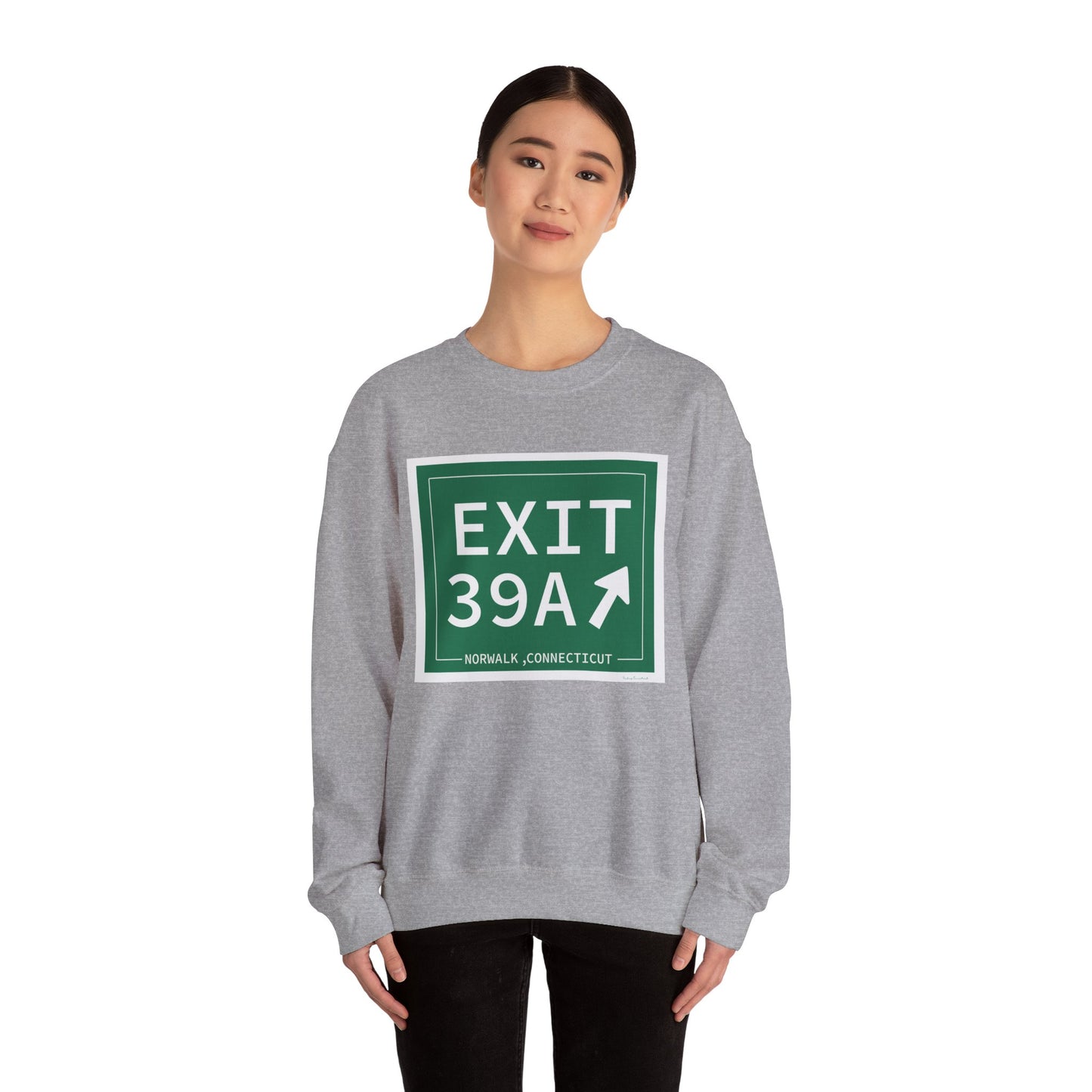 Vintage Exit 39A Merritt Parkway Sign Unisex Heavy Blend™ Crewneck Sweatshirt