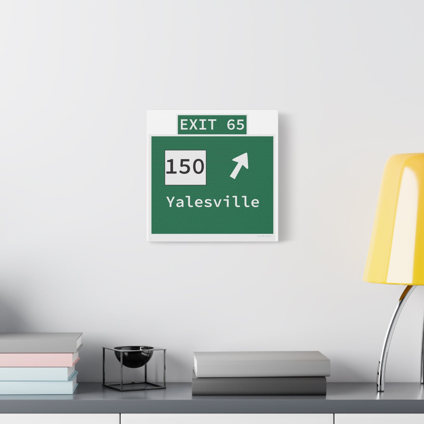 Vintage WCP Exit 65 Sign Matte Canvas, Stretched, 1.25"