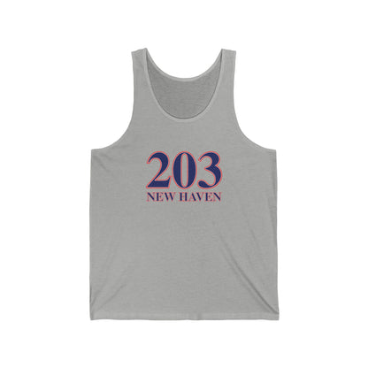 203 New Haven Red, White & Blue Unisex Jersey Tank Top