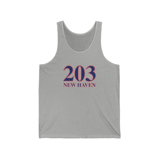 203 New Haven Red, White & Blue Unisex Jersey Tank Top