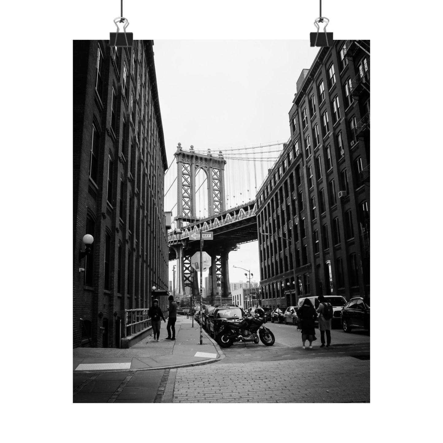 Manhattan Bridge Black and White Matte Vertical Posters