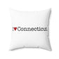 I Heart Connecticut. Spun Polyester Square Pillow