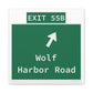 Vintage WCP Exit 55B Sign Matte Canvas, Stretched, 1.25"