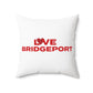 Love Bridgeport Spun Polyester Square Pillow