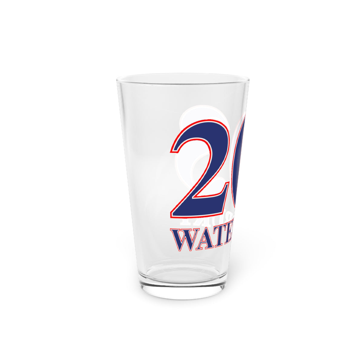 Waterbury Red, White & Blue Pint Glass, 16oz