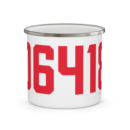 06418 Derby Connecticut Zip Code Enamel Camping Mug