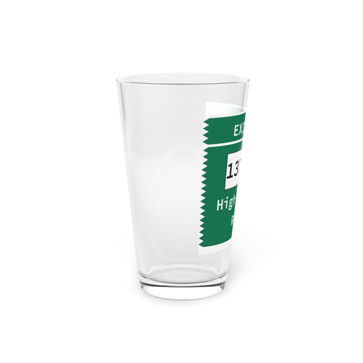 Vintage Merritt Parkway Exit 35 Sign Pint Glass, 16oz