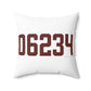 06234 Brooklyn Connecticut Zip Code Spun Polyester Square Pillow