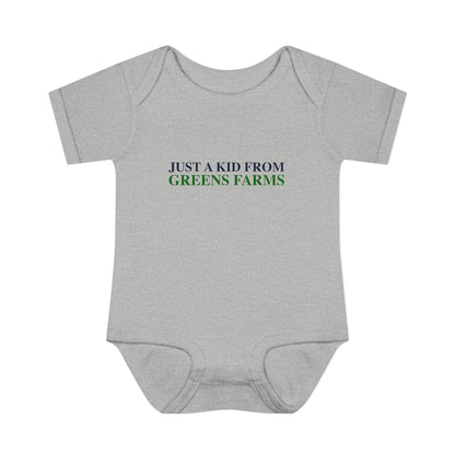 Just a kid from Greens Farms Infant Baby Rib Bodysuit
