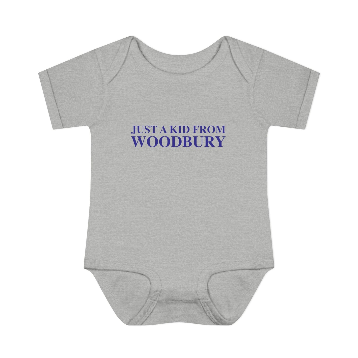Just a kid from Woodbury Infant Baby Rib Bodysuit