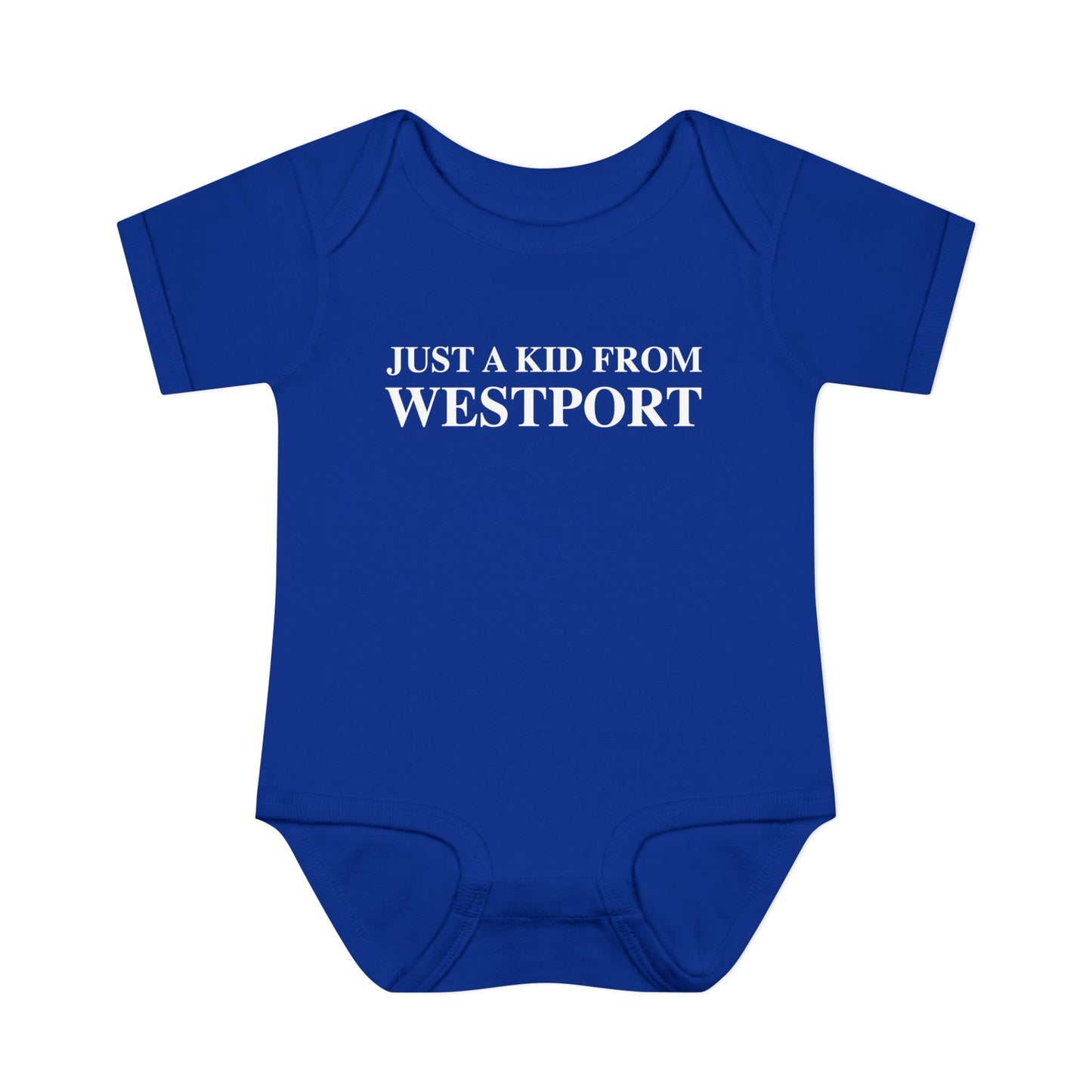 Just a kid from Westport Infant Baby Rib Bodysuit