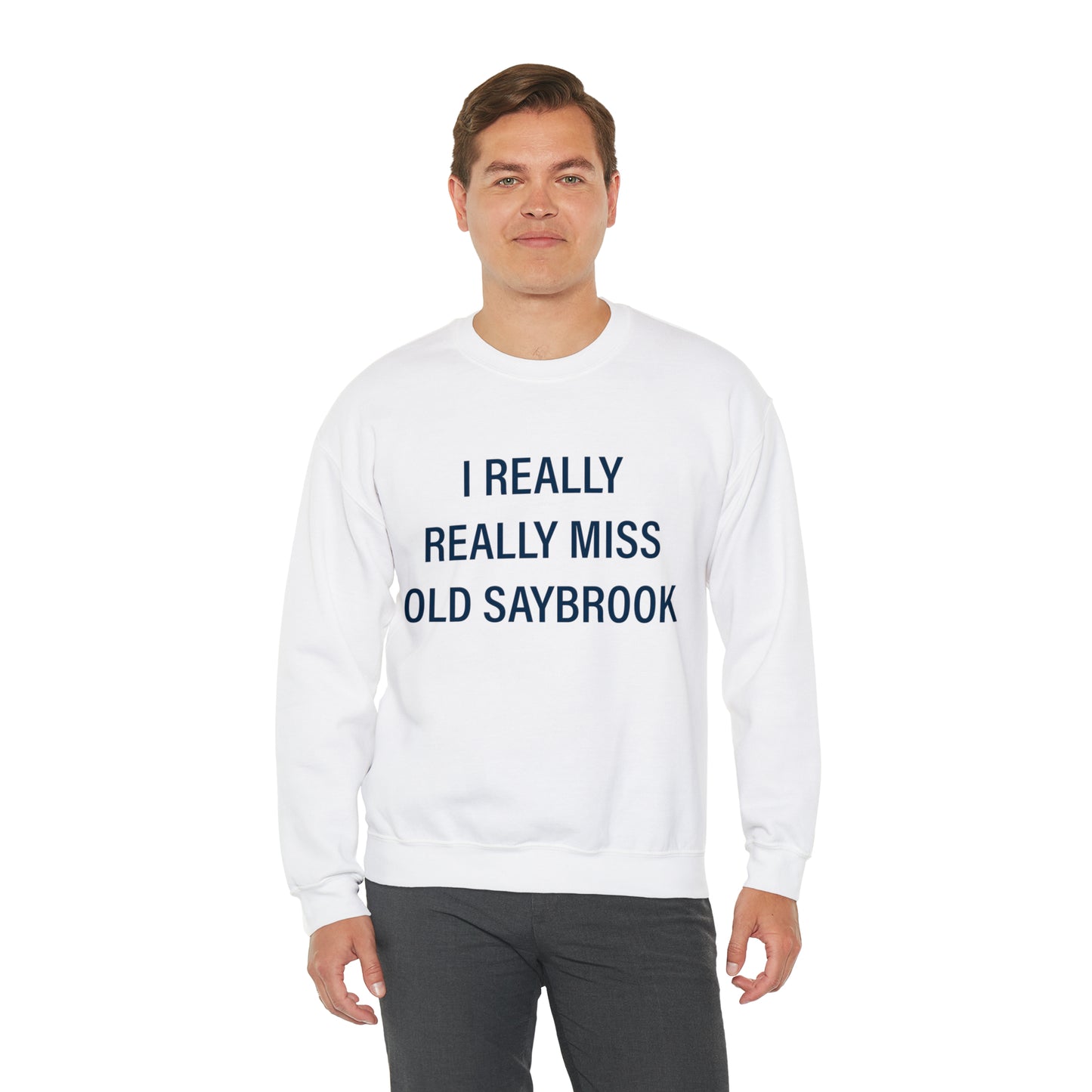 I Really Really Miss Old Saybrook Unisex Heavy Blend™ Crewneck Sweatshirt (blue)