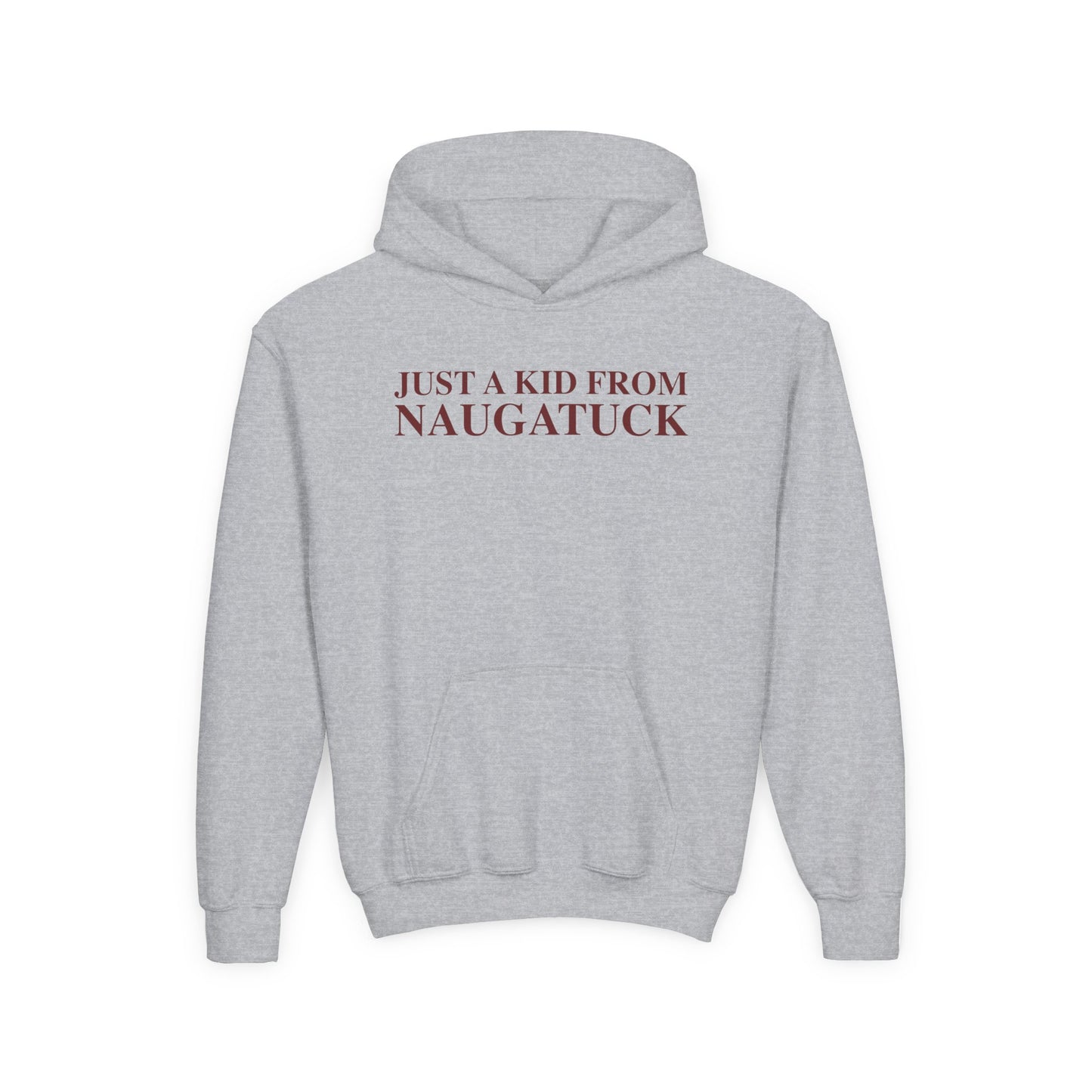 Just a kid from Naugatuck Youth Heavy Blend Hooded Sweatshirt
