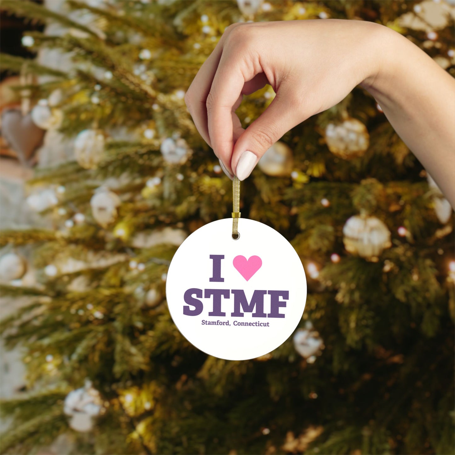 I Heart STMF Glass Ornaments