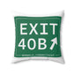 Vintage Exit 40B Merritt Parkway Sign Spun Polyester Square Pillow