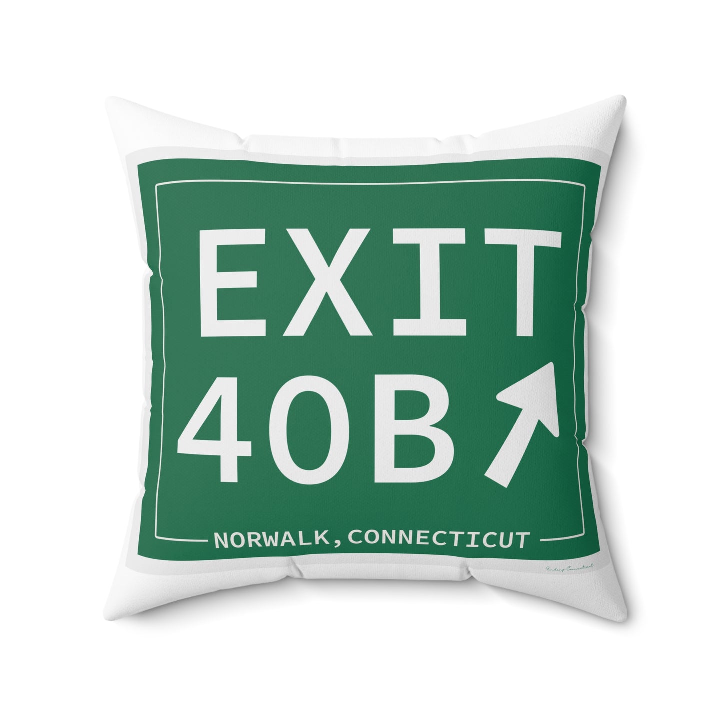 Vintage Exit 40B Merritt Parkway Sign Spun Polyester Square Pillow