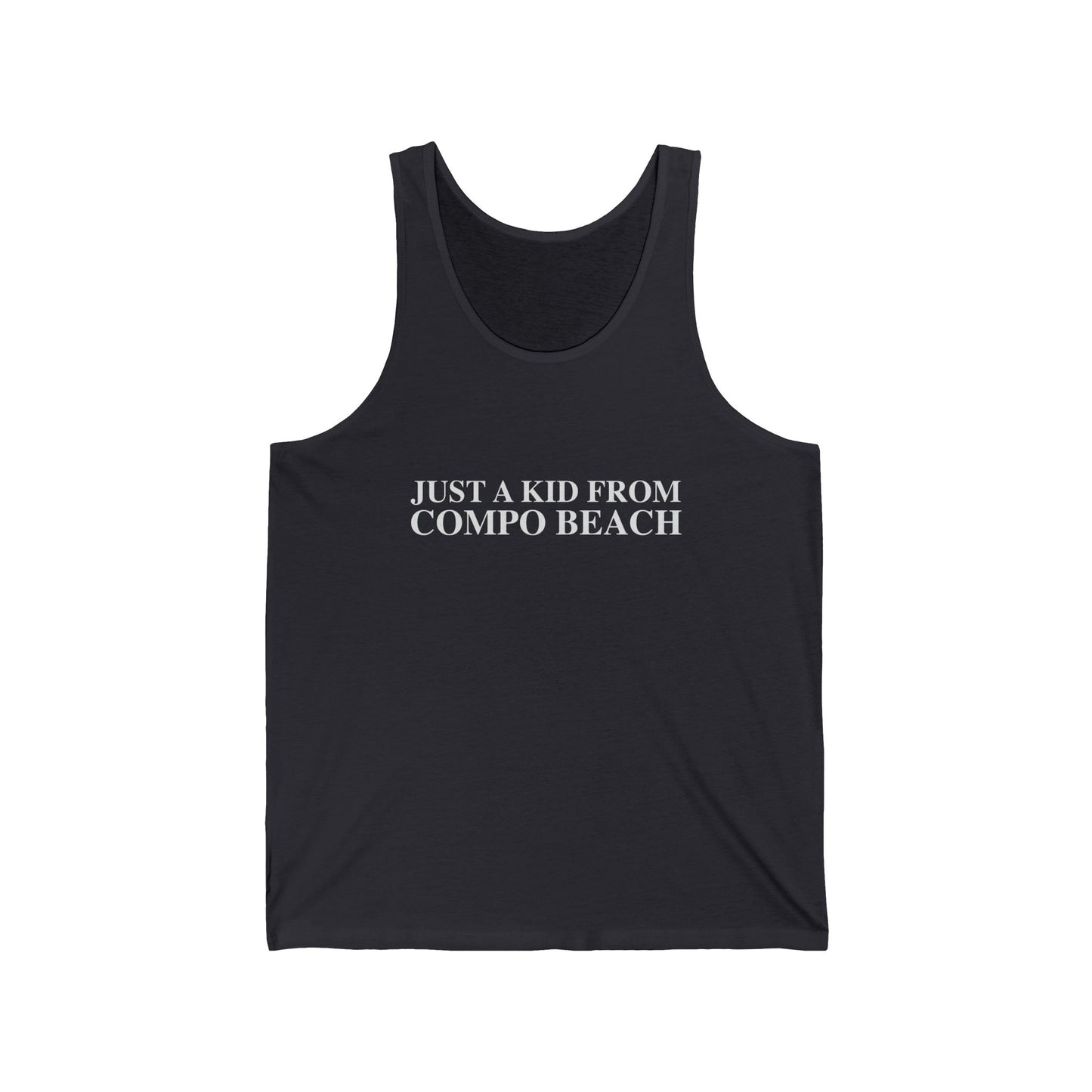 Just a kid from Compo Beach Unisex Jersey Tank Top