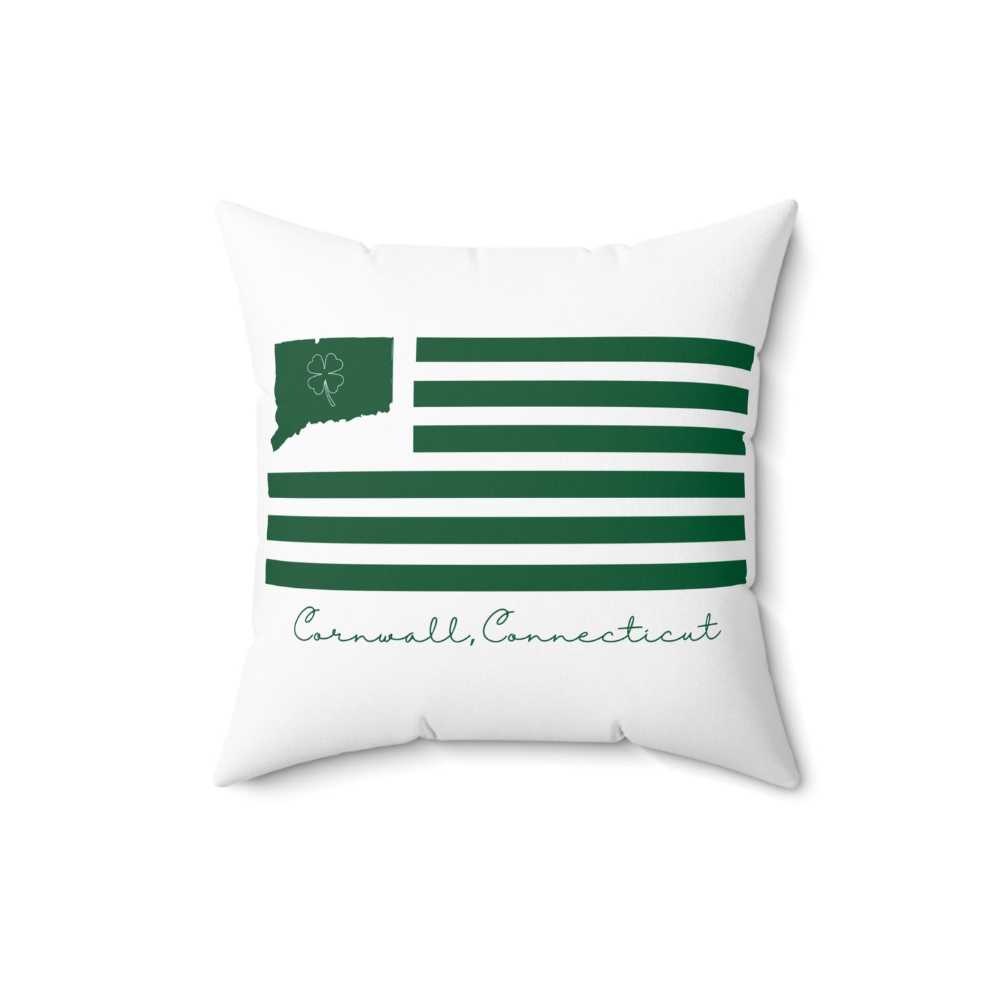 Cornwall Connecticut St. Patrick’s Day Flag Spun Polyester Square Pillow