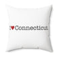 I Heart Connecticut. Spun Polyester Square Pillow