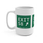 Vintage Exit 58 WCP Sign Mug 15oz