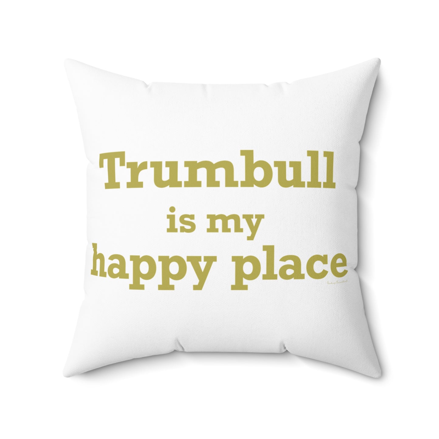Trumbull Is My Happy Place Spun Polyester Square Pillow