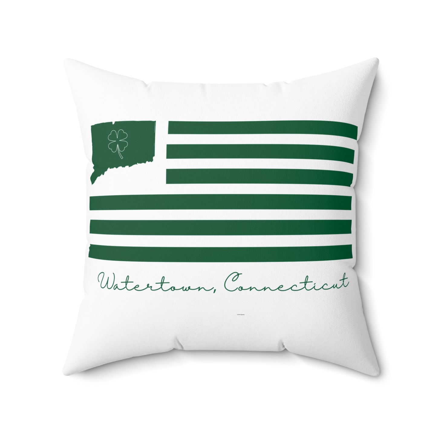Watertown Connecticut St. Patrick’s Day Flag Spun Polyester Square Pillow