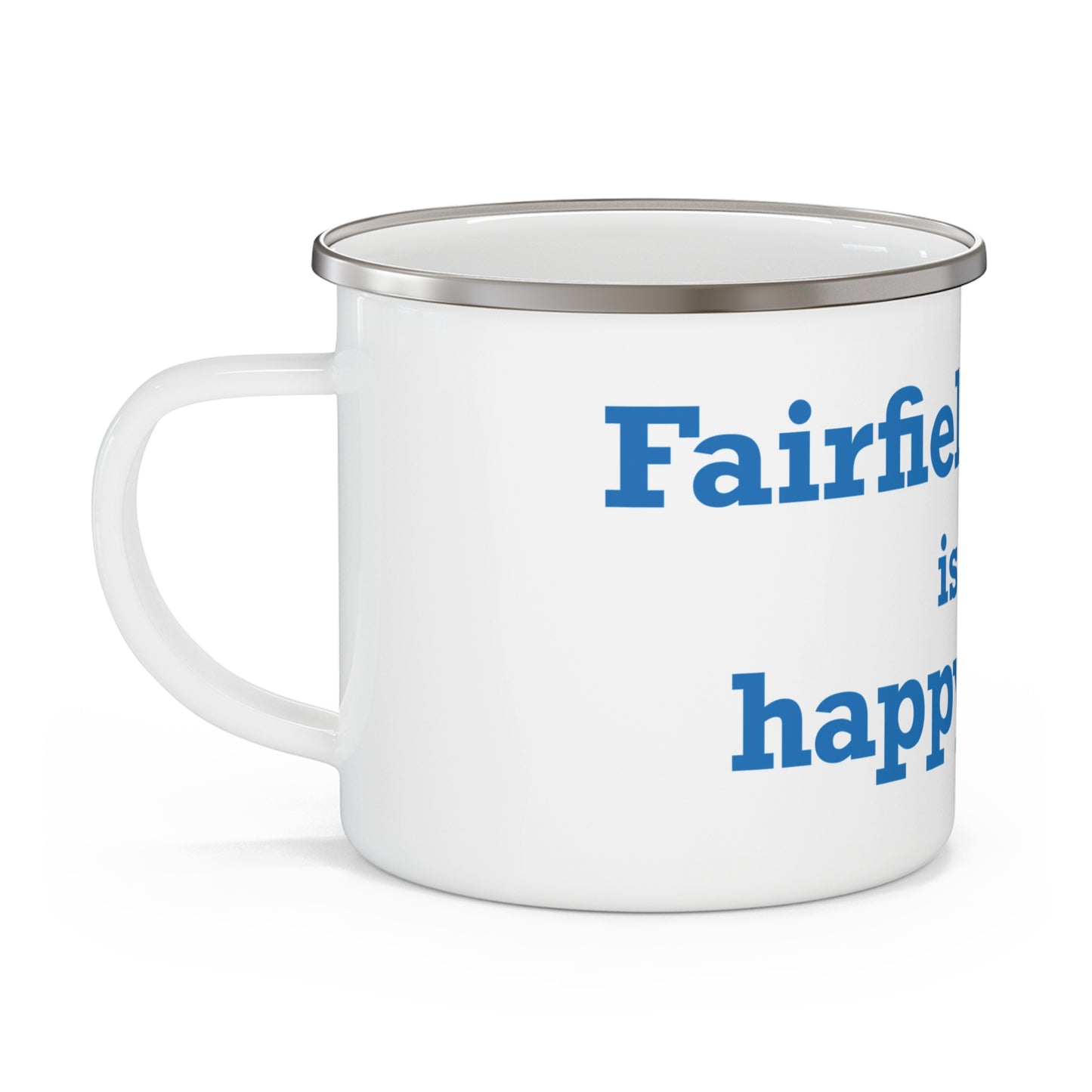 Fairfield Beach is My Happy Place Enamel Camping Mug