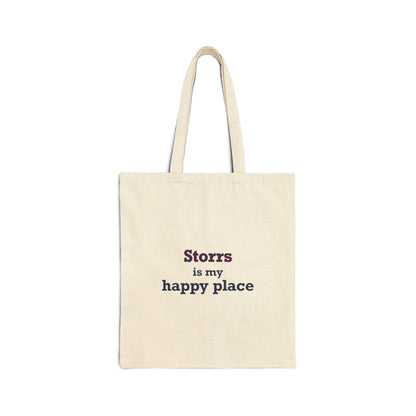 Storrs Is My Happy Place Cotton Canvas Tote Bag