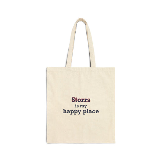 Storrs Is My Happy Place Cotton Canvas Tote Bag