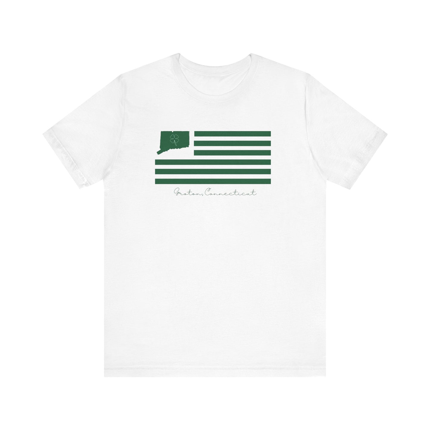 Groton Connecticut St Patrick’s Day Flag Unisex Jersey Short Sleeve T-Shirt