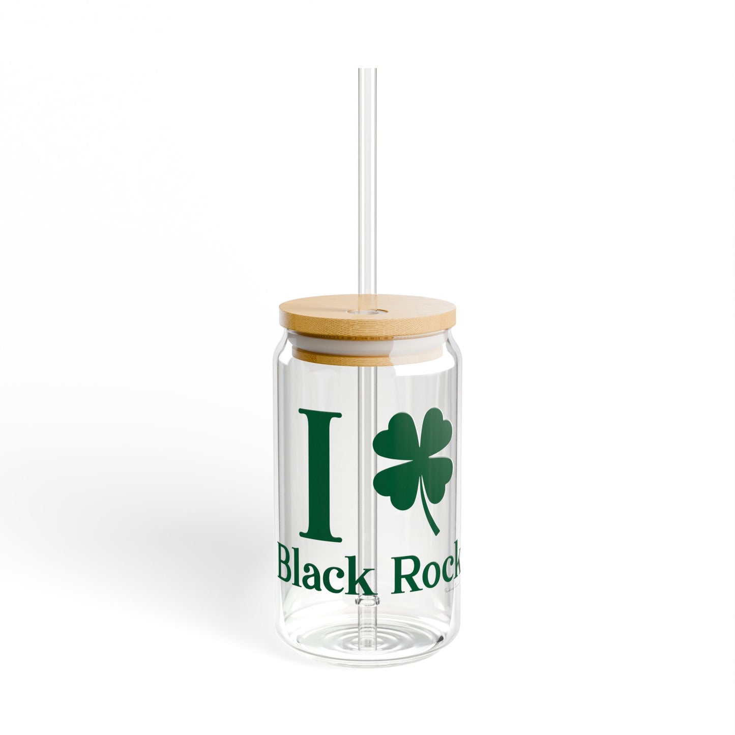 I Clover Black Rock Sipper Glass, 16oz