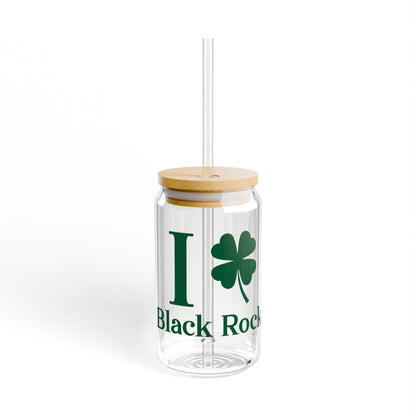 I Clover Black Rock Sipper Glass, 16oz