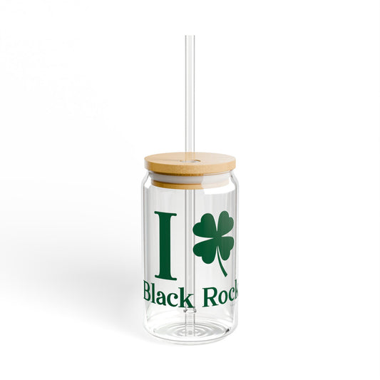 I Clover Black Rock Sipper Glass, 16oz