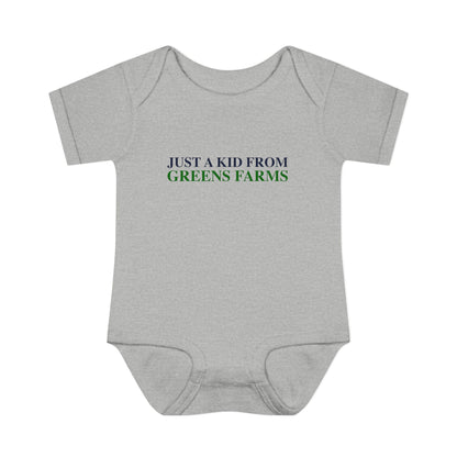 Just a kid from Greens Farms Infant Baby Rib Bodysuit