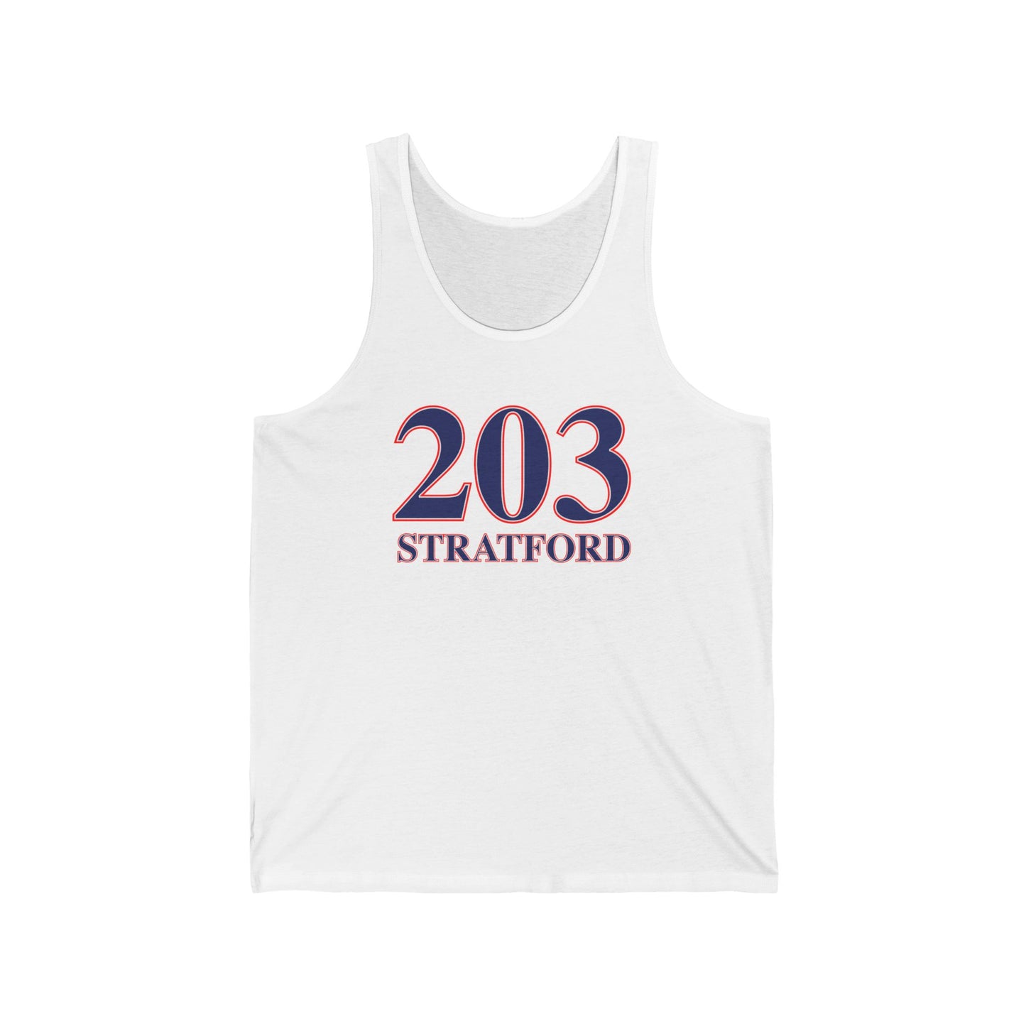 203 Stratford Red White & Blue Unisex Jersey Tank Top