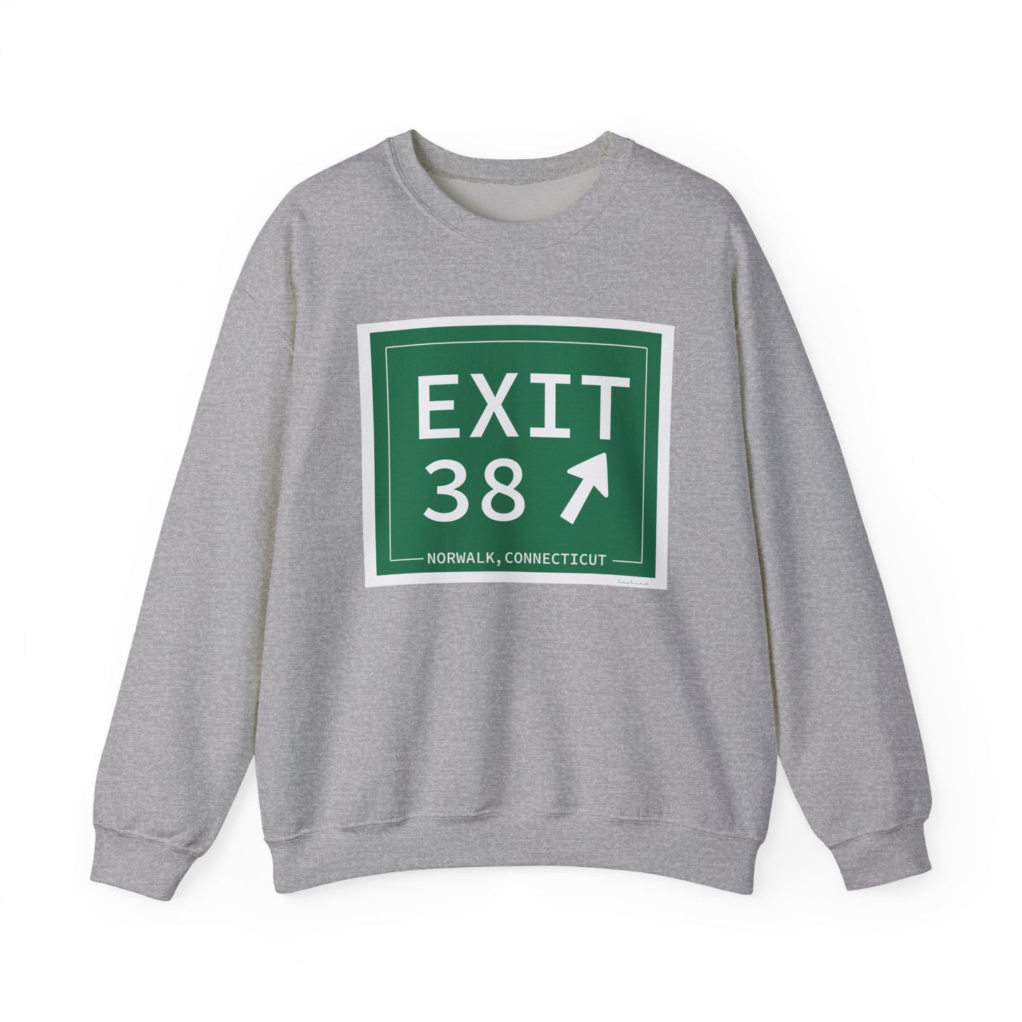 Vintage Exit 38 Merritt Parkway Sign Unisex Heavy Blend™ Crewneck Sweatshirt
