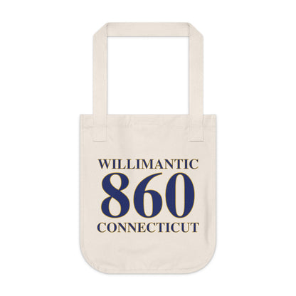Willimantic 860 Connecticut  Organic Canvas Tote Bag