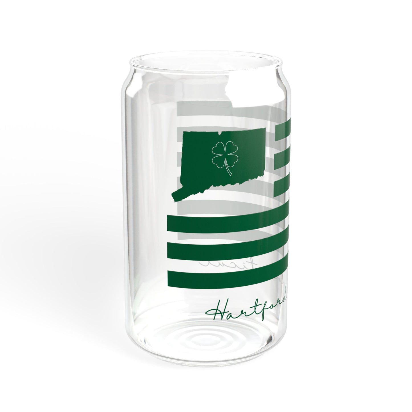 Hartford Connecticut St. Patrick’s Day Flag Sipper Glass, 16oz