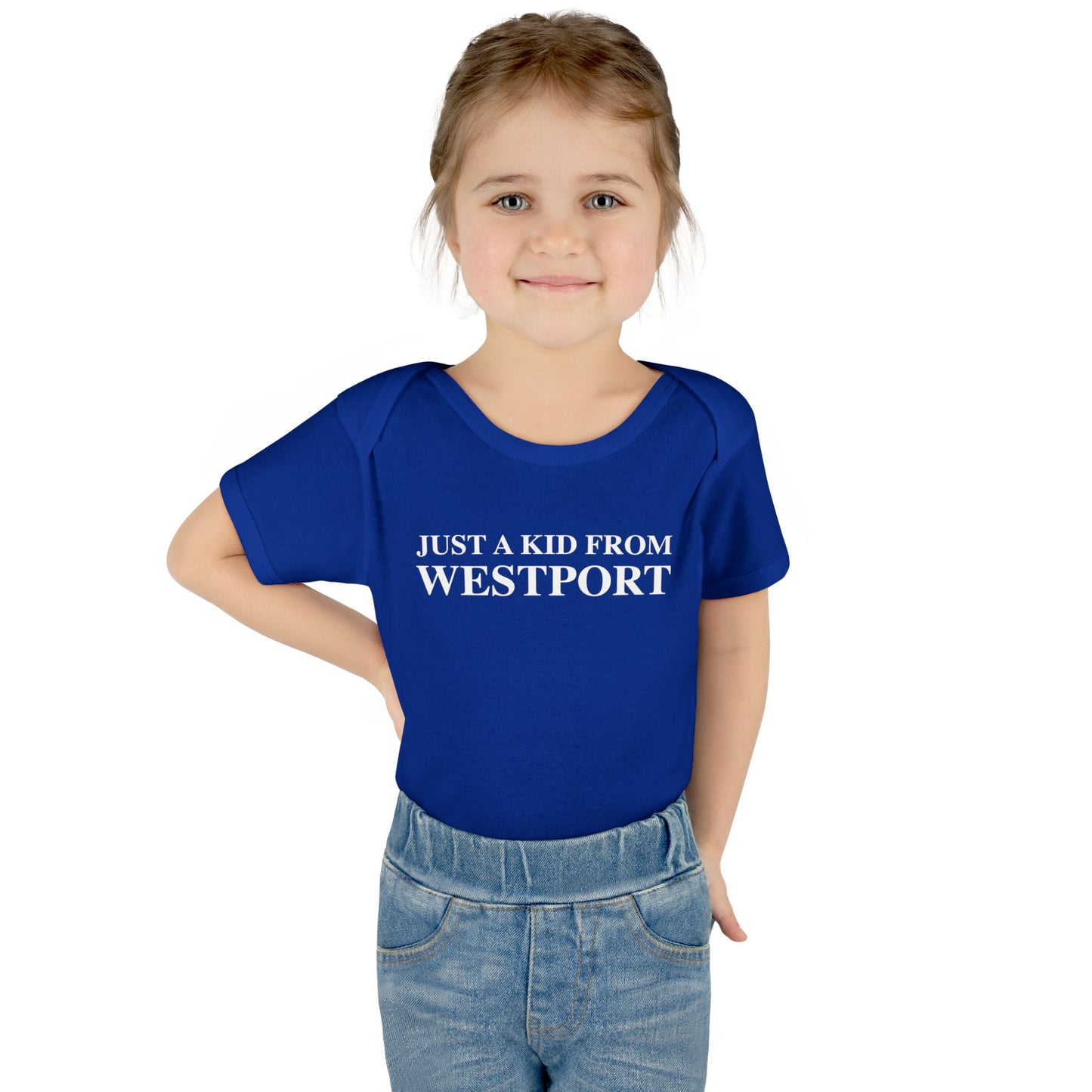 Just a kid from Westport Infant Baby Rib Bodysuit