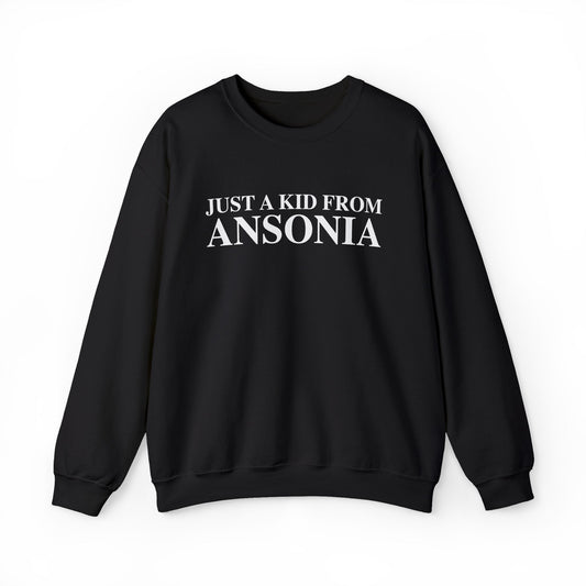 Just a kid from Ansonia Unisex Heavy Blend™ Crewneck Sweatshirt