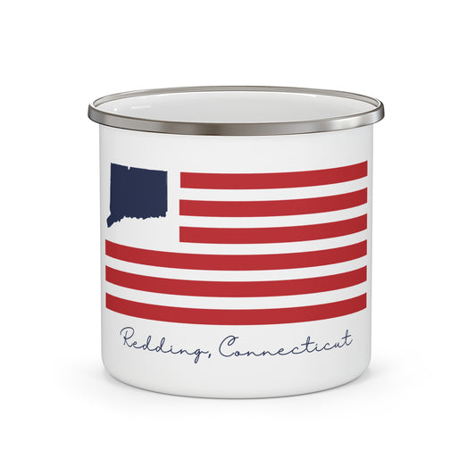 Redding Connecticut Flag Enamel Camping Mug