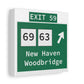 Vintage WCP Exit 59 Sign Matte Canvas, Stretched, 1.25"