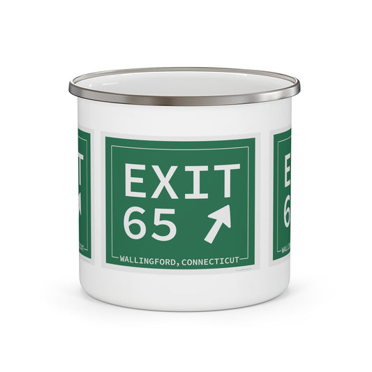 Vintage Exit 65 WCP Sign Enamel Camping Mug