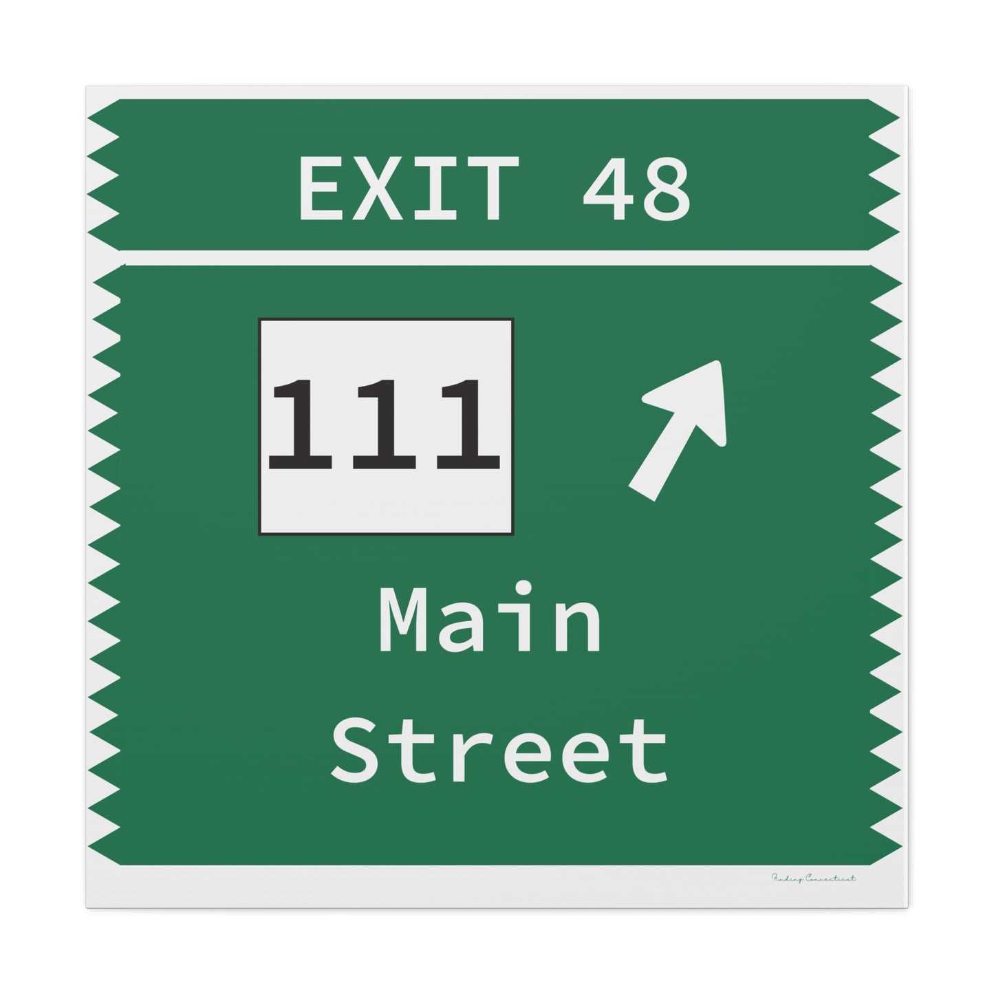 Vintage Merritt Parkway Exit 48 Sign Matte Canvas, Stretched, 1.25"