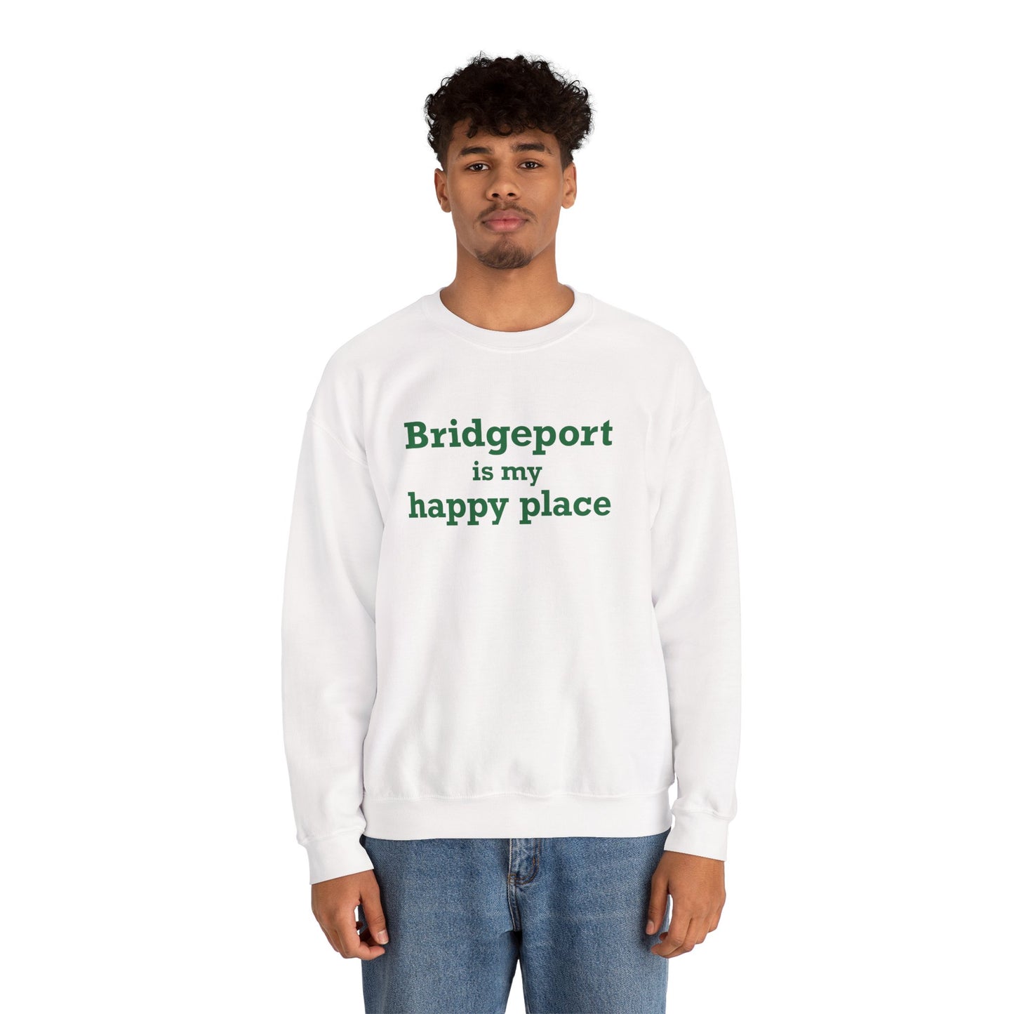 Bridgeport Is My Happy Place Unisex Heavy Blend™ Crewneck Sweatshirt