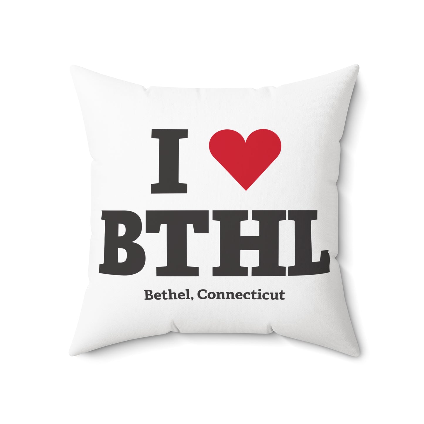 I Heart BTHL Spun Polyester Square Pillow
